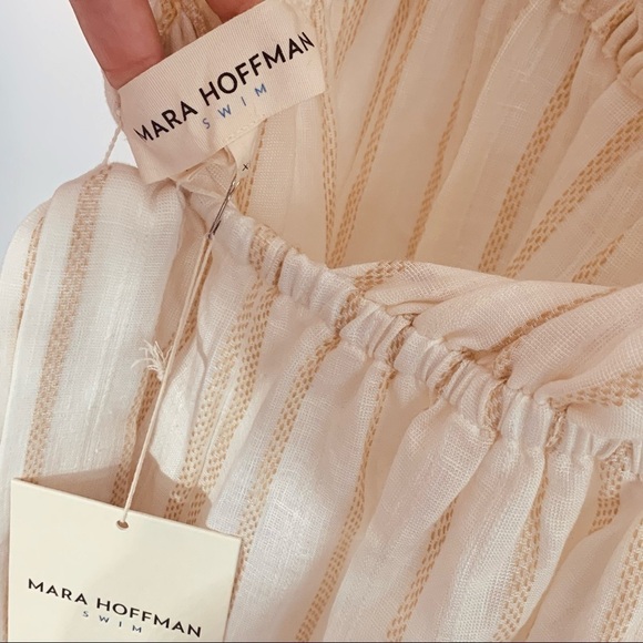 Mara Hoffman revolve Calypso cream khaki braided maxi dress V-neck xl nwt - Picture 8 of 12